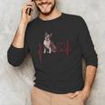 Heartbeat Boston Terrier Dog Men's Long Sleeve T-Shirt, novelty gifts, funny gifts