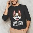 Just a Girl Who Loves Boston Terriers Men's Long Sleeve T-Shirt, novelty gifts, funny gifts