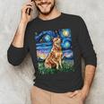 Red Heeler Starry Night Cattle Dog Colorful Art By Aja For Men Women Girls Kids Men's Long Sleeve T-Shirt, novelty gifts, funny gifts