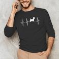 Scottish Terrier Dog Heartbeat Scottie Dog Lover T-Shirt Men's Long Sleeve T-Shirt, novelty gifts, funny gifts