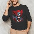 Super Power Superhero Boston Terrier Dog For Men Women Kids Men's Long Sleeve T-Shirt, novelty gifts, funny gifts