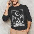 Tarot Card Vintage Crescent Moon Boston Terrier Dog Mom Men's Long Sleeve T-Shirt, novelty gifts, funny gifts