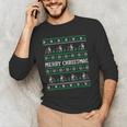 Ugly Sweater Boston Terrier Dog Christmas Dog Lover Xmas Men Women Kids Men's Long Sleeve T-Shirt, novelty gifts, funny gifts