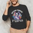 Watercolor Floral Boston Terrier Mama Dog Lover Mother's Day For Men Women Girls Kids Men's Long Sleeve T-Shirt, novelty gifts, funny gifts