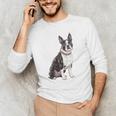 Boston Terrier Dog Dad Boston Terrier Dog Lovers Men's Long Sleeve T-Shirt, novelty gifts, funny gifts