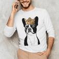 Boston Terrier Dog Wearing Crown For Men Women Girls Kids Men's Long Sleeve T-Shirt, novelty gifts, funny gifts