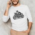 Cool Boston Terrier Riding a Motorcycle Biker Dog Lover For Men Women Kids Men's Long Sleeve T-Shirt, novelty gifts, funny gifts