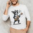 Dog Playing Guitar Singing Boston Terrier For Men Women Girls Kids Men's Long Sleeve T-Shirt, novelty gifts, funny gifts