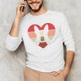 Retro Heart Boston Terrier Dog Vintage Valentine Men's Long Sleeve T-Shirt, novelty gifts, funny gifts