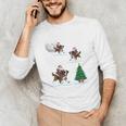 Xmas Lighting Tree Santa Riding Boston Terrier Christmas Men's Long Sleeve T-Shirt, novelty gifts, funny gifts
