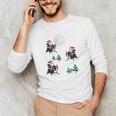 Xmas Tree Santa Riding Boston Terrier Christmas Men's Long Sleeve T-Shirt, novelty gifts, funny gifts