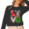 Boston Terrier Christmas Tree Lights Santa Dog Xmas For Men Women Kids Women Long Sleeve T-Shirt, Boston Terrier Christmas Gifts, trending gift