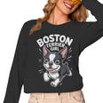 Boston Terrier Girl Cute Cartoon For Dog Owners Pet Terrier Women Long Sleeve T-Shirt, trending gift
