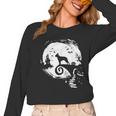 Boston Terrier And Moon Halloween Costume Dog Lover Women Long Sleeve T-Shirt, Boston Terrier Halloween Gifts, trending gift