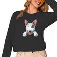 Bull Terrier Pocket Bull Terrier Peeking Out Pocket Women Long Sleeve T-Shirt, trending gift