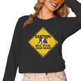 Caution Sign Boston Terrier Dog Bostie Puppy Women Long Sleeve T-Shirt, trending gift