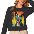 Dog Boston Terrier Hawaiian Women Long Sleeve T-Shirt, trending gift