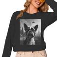 Dog Mom Dad Alien Selfie Boston Terrier UFO For Men Women Women Long Sleeve T-Shirt, Couple Gifts, Mom Gifts, Boston Terrier Dad Gifts, Boston Terrier Mom Gifts, trending gift