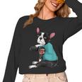 Father's Day Gift Dog Dad Boston Terrier i Love Dad Tattoo Women Long Sleeve T-Shirt, Couple Gifts, Boston Terrier Dad Gifts, trending gift