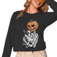 Halloween Skeleton Boston Terrier Women Long Sleeve T-Shirt, Boston Terrier Halloween Gifts, trending gift