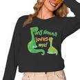 Kids My Nonna Loves Me Dinosaur Grandson Women Long Sleeve T-Shirt, trending gift