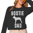 Vintage Boston Terrier Dad Dog Daddy Bostie Father Women Long Sleeve T-Shirt, Couple Gifts, Boston Terrier Dad Gifts, trending gift