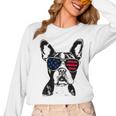 Boston Terrier Dog 4th July America USA Flag Men Women Kids Women Long Sleeve T-Shirt, Boston Terrier 4th Of July Gifts, trending gift