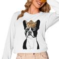 Boston Terrier Dog Wearing Crown For Men Women Girls Kids Women Long Sleeve T-Shirt, trending gift