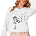 Boston Terrier Flower Fly Dandelion Dog Lover Dog Dad Women Long Sleeve T-Shirt, Couple Gifts, Boston Terrier Dad Gifts, trending gift