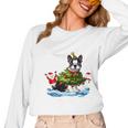 Boston Terrier Merry Christmas Tree Lights Dog X-Mas Dogs Women Long Sleeve T-Shirt, Boston Terrier Christmas Gifts, trending gift