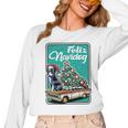 Boston Terrier Merry Christmas Tree Truck Dog X-Mas Women Long Sleeve T-Shirt, Boston Terrier Christmas Gifts, trending gift