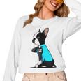 Boston Terrier Tattoos I Love Mom Women Long Sleeve T-Shirt, Couple Gifts, Mom Gifts, Boston Terrier Mom Gifts, trending gift