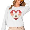 Retro Heart Boston Terrier Dog Vintage Valentine Women Long Sleeve T-Shirt, trending gift