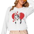 Valentine's Day Boston Terrier Heart Women Long Sleeve T-Shirt, trending gift