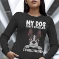 Boston Terrier American Gentleman Dog Lover I'm Well Trained Women Long Sleeve T-Shirt, American Boston Terrier Shirts, funny gift