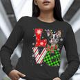 Boston Terrier Christmas Tree Lights Santa Dog Xmas For Men Women Kids Women Long Sleeve T-Shirt, Boston Terrier Christmas Shirts, funny gift