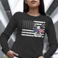 Boston Terrier Dog 4th Of July US American Flag Patriotic Women Long Sleeve T-Shirt, Patriotic Boston Terrier Shirts, American Boston Terrier Shirts, Boston Terrier 4th Of July Shirts, funny gift