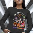Boston Terrier Dog Christmas Happy Hallothankmas Halloween For Men Women Kids Women Long Sleeve T-Shirt, Boston Terrier Halloween Shirts, Boston Terrier Christmas Shirts, funny gift