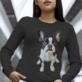 Boston Terrier Dog Motif Pet Art Boston Terrier Men Women Kids Women Long Sleeve T-Shirt, funny gift
