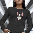 Boston Terrier Dog In The Pocket Boston Terrier For Men Women Girls Kids Women Long Sleeve T-Shirt, funny gift