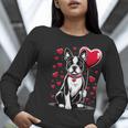 Boston Terrier Dog Valentine's Day Dog Owner Valentine Women Long Sleeve T-Shirt, funny gift