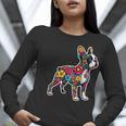 Boston Terrier Floral Vintage Dog Mom Distressed Men Women Kids Women Long Sleeve T-Shirt, Boston Terrier Mom Shirts, funny gift