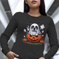 Boston Terrier Ghost Boo Halloween Kids Women Long Sleeve T-Shirt, Boston Terrier Halloween Shirts, Boston Terrier Ghost Shirts, funny gift