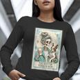 Boston Terrier Mom Skeleton Tarot Card Witch Vibes Dog Mom Women Long Sleeve T-Shirt, Boston Terrier Mom Shirts, Boston Terrier Tarot Shirts, funny gift