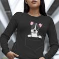 Boston Terrier In The Pocket Cute Pocket Boston Terrier Women Long Sleeve T-Shirt, funny gift