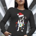 Boston Terrier Santa Christmas Lights Xmas Dog Lover Men Women Kids Women Long Sleeve T-Shirt, Boston Terrier Christmas Shirts, funny gift