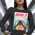Boston Terriers Jowls Dog Mom Dog Dad Women Long Sleeve T-Shirt, funny gift