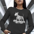 Bull Terrier Skeleton Birthday Halloween Kids Women Long Sleeve T-Shirt, funny gift