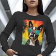 Dog Boston Terrier Hawaiian Women Long Sleeve T-Shirt, funny gift