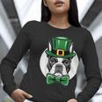 Green Boston Terrier Shamrock St Patricks Day Boston Terrier Women Long Sleeve T-Shirt, funny gift